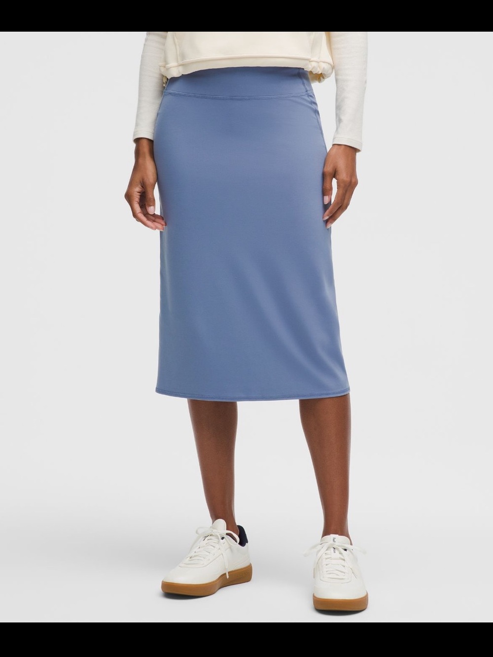 NWT XXS LuluLemon Nulu Slim-Fit High-Rise Midi Skirt- washed denim